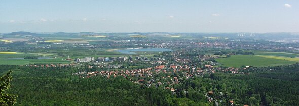 Aussicht vom Tpfer in Richtung Olbersdorf, Baggersee, Zittau